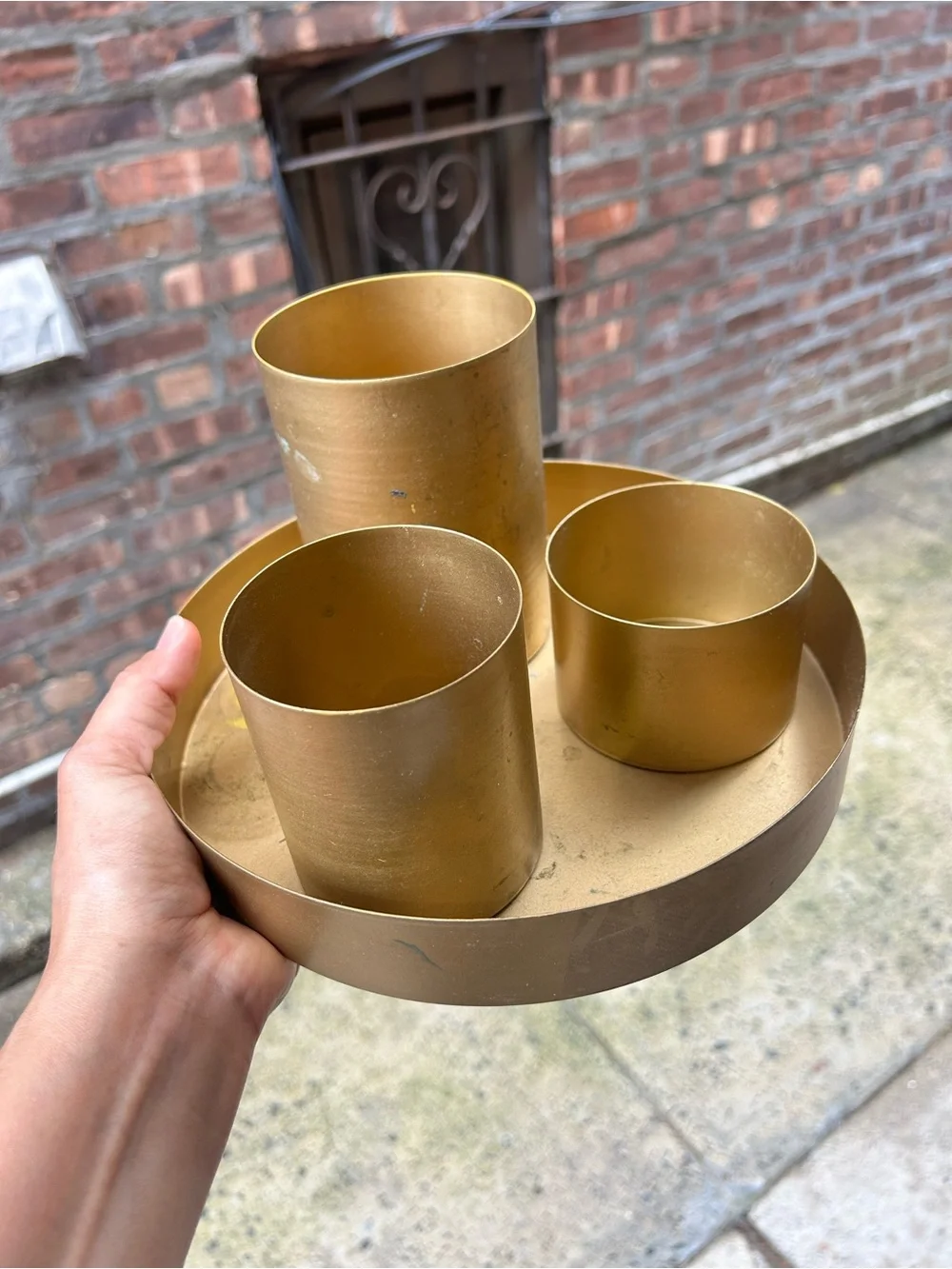 Gold Metal Dresser Organizer Set